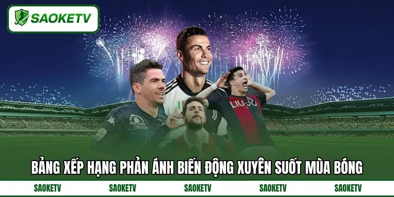 Bảng xếp hạng phản ánh biến động xuyên suốt mùa bóng Bảng xếp hạng phản ánh biến động xuyên suốt mùa bóng